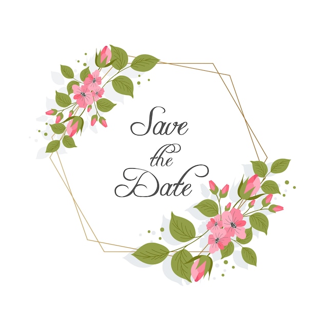 Free vector floral frame ornament for wedding design