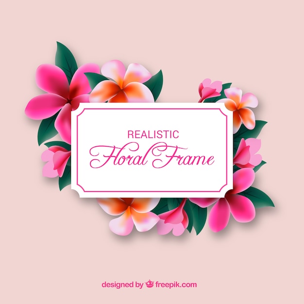 Floral frame in realistic style