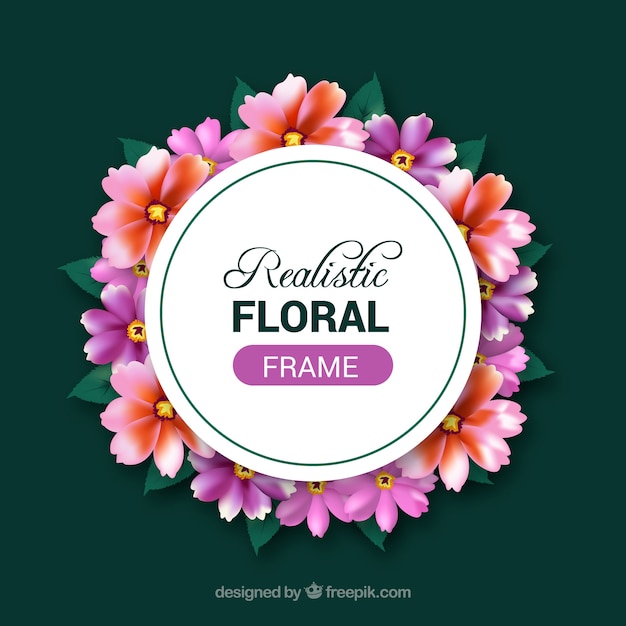 Free vector floral frame in realistic style