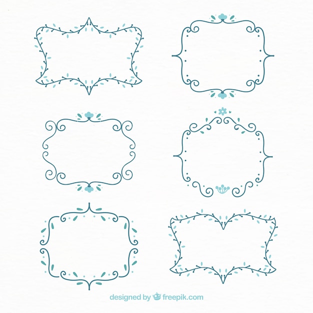 Free vector floral frame set