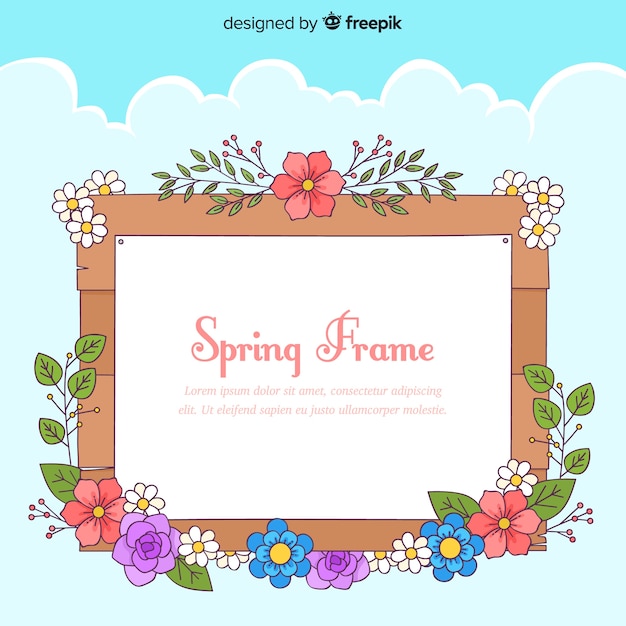 Floral frame spring background