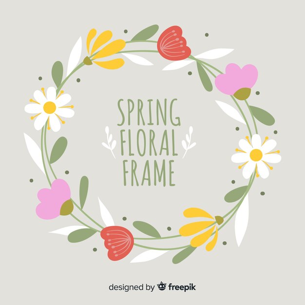 Floral frame spring background