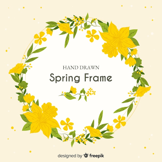 Free vector floral frame spring background