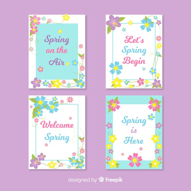 花のフレーム春カードコレクション