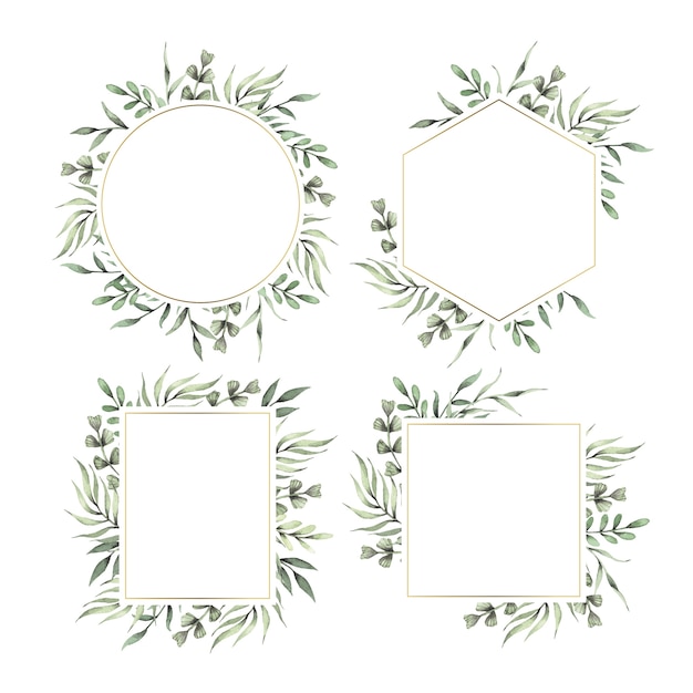 Free vector floral frame template for wedding
