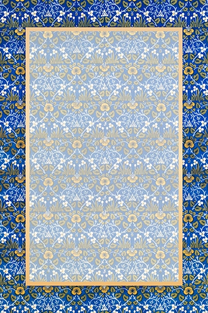 Free vector floral frame vector william morris pattern vintage
