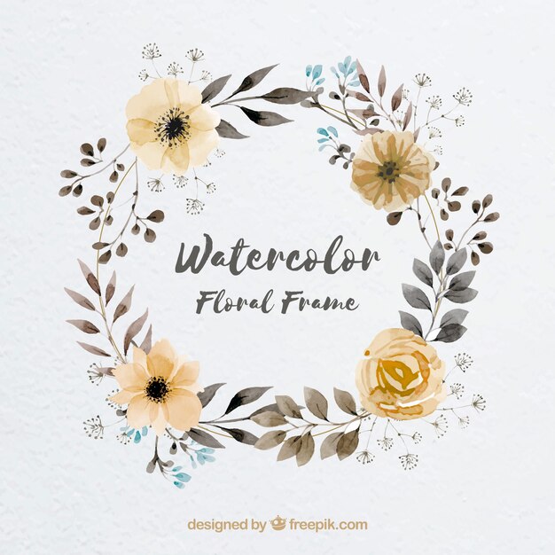 Floral frame in watercolor style