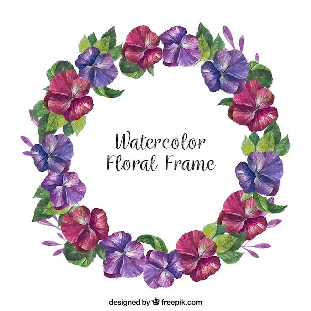 Floral frame in watercolor style