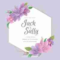 Free vector floral frame wedding invitation template