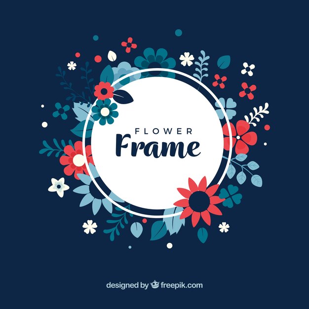 Floral frame with dark background