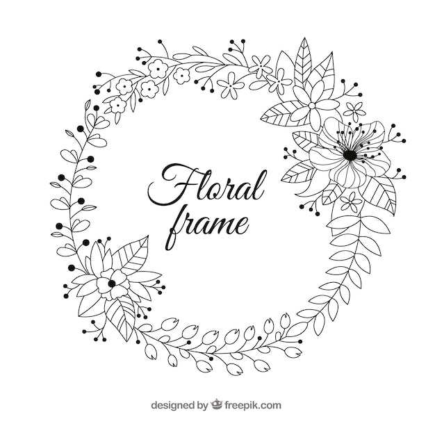 Floral frame with different species
