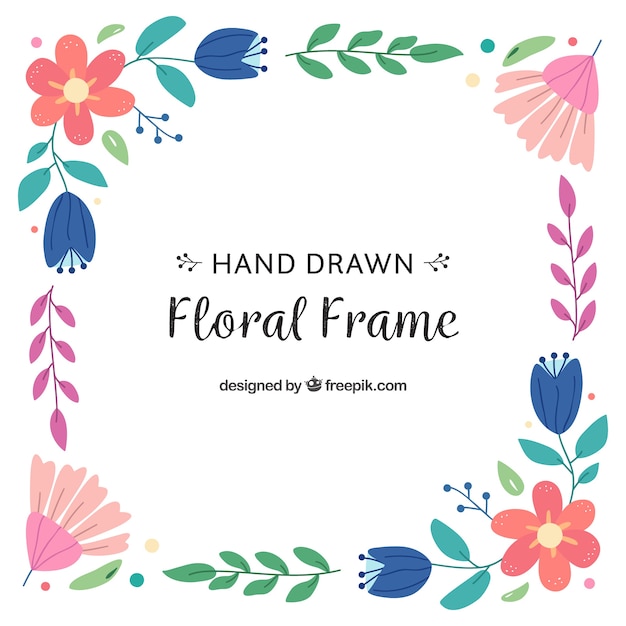 Free vector floral frame with different species