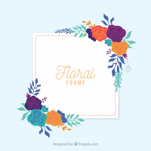 Free vector floral frame with different species