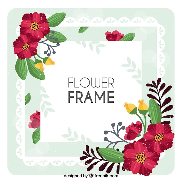 Floral frame with roses