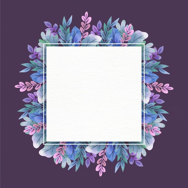 Floral frame with white space