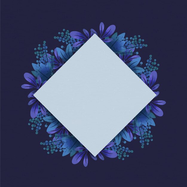 Floral frame with white space