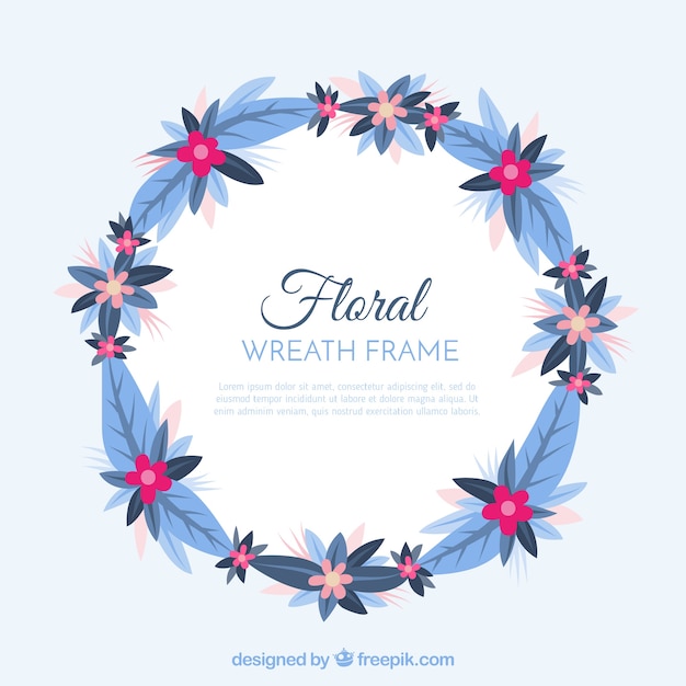 Floral frame with wreath design