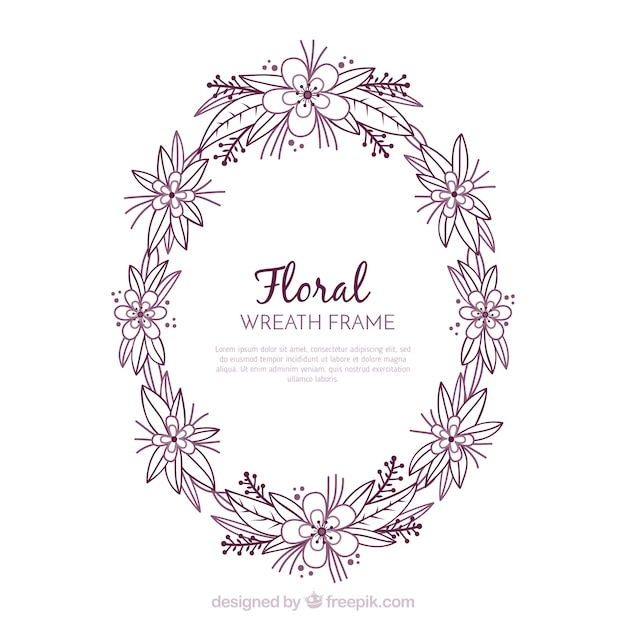 Floral frame with wreath