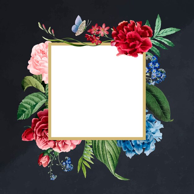 Floral framed badge