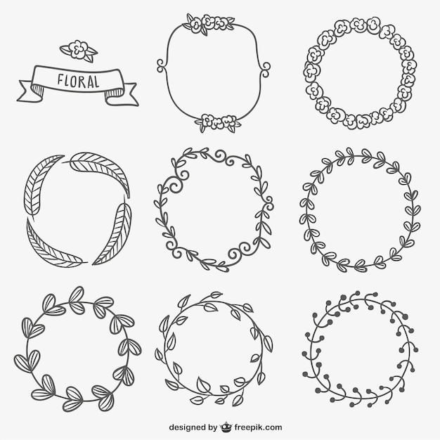 Free vector floral frames collection