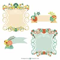 Free vector floral frames set