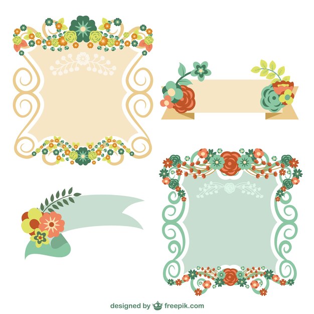 Floral frames set