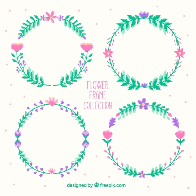 Floral frames with circular design