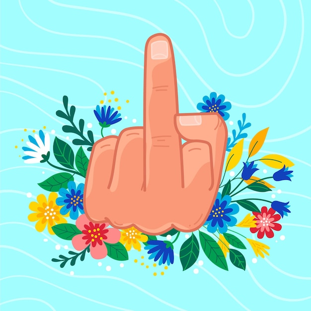 Floral fuck you symbol