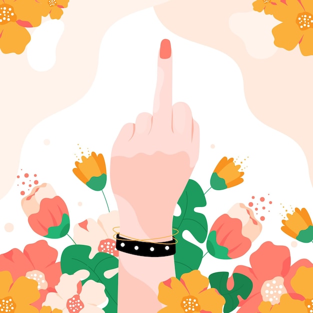 Free vector floral fuck you symbol