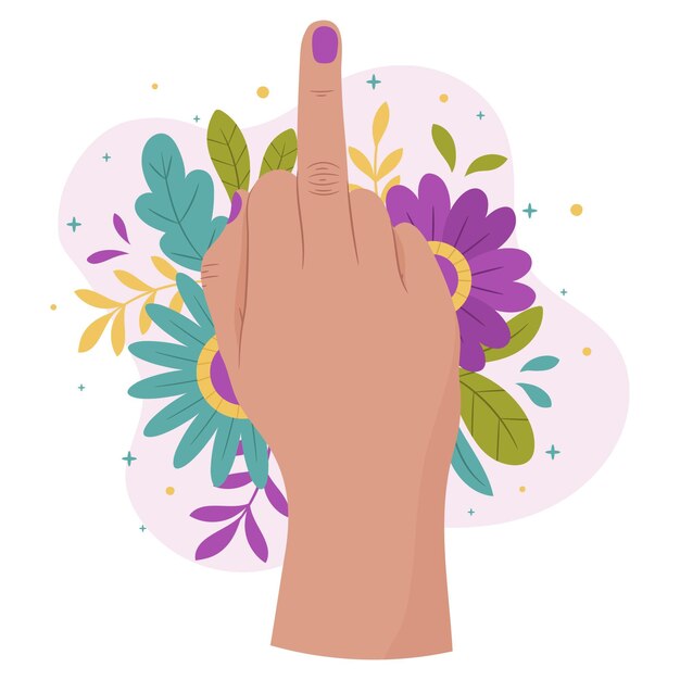 Floral fuck you symbol