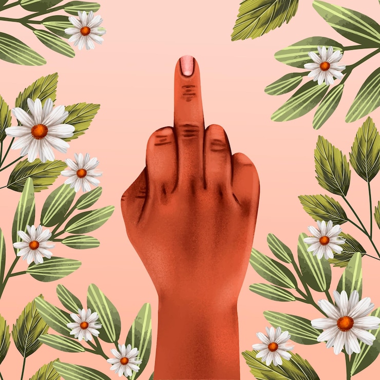 Free Vector floral fuck you symbol