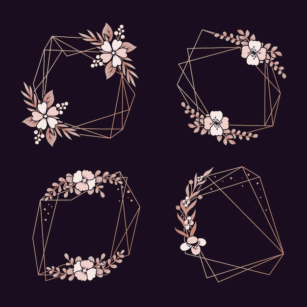 Floral geometric borders pack