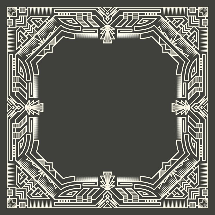 Free Vector floral and geometric monogram frame on dark gray background. monogram design element. 