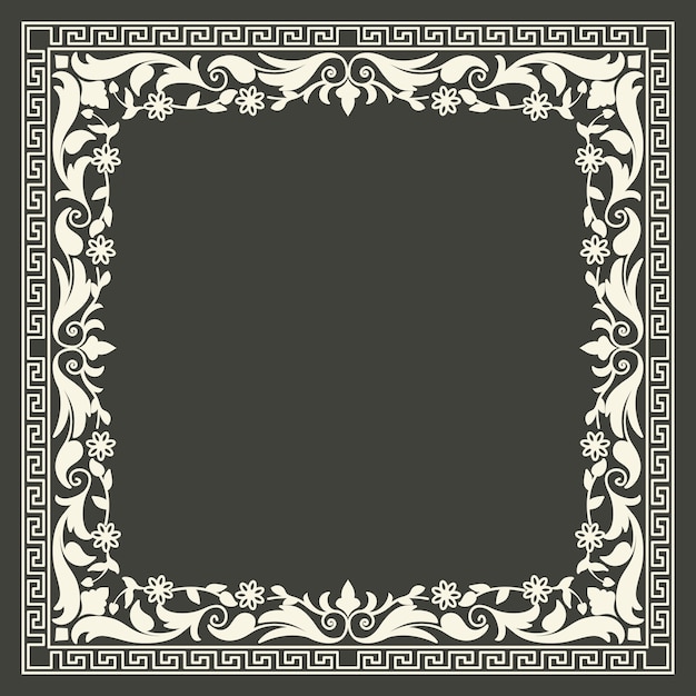 Floral and geometric monogram frame