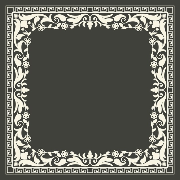  floral and geometric monogram frame 