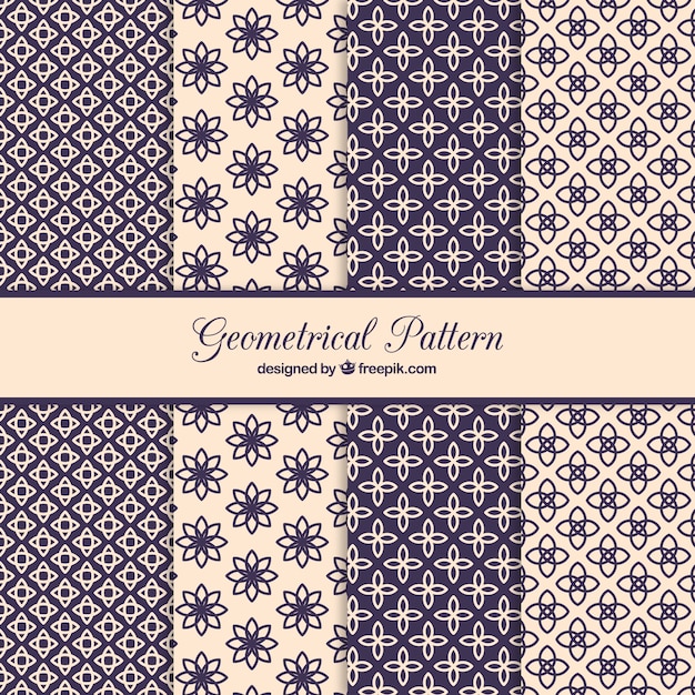 Free vector floral geometric pattern collection