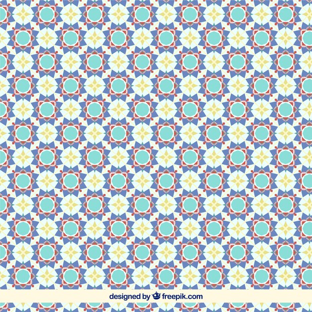 Floral geometric tile pattern