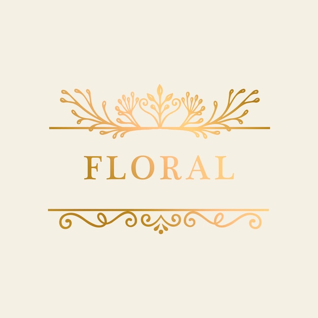 Free vector floral gold frame background