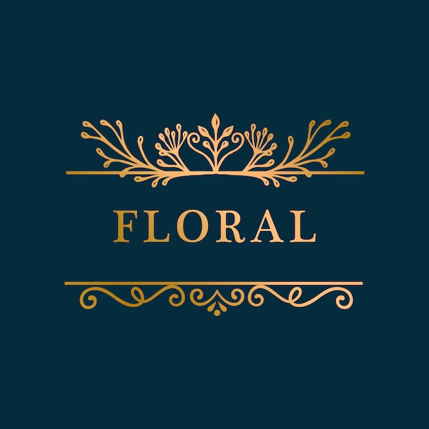 Free vector floral gold frame background