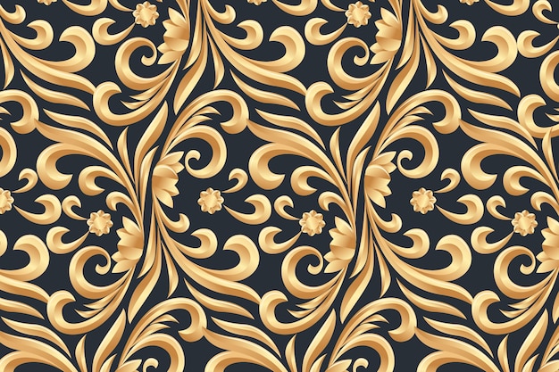 Floral golden ornamental background