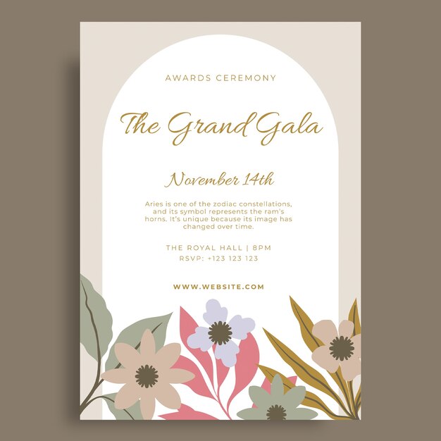 Floral the grand gala awards ceremony invitation