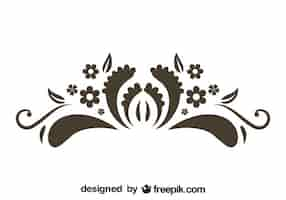 Free vector floral graphic element retro style design