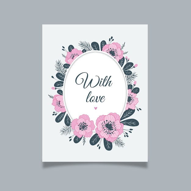 Floral greeting card template