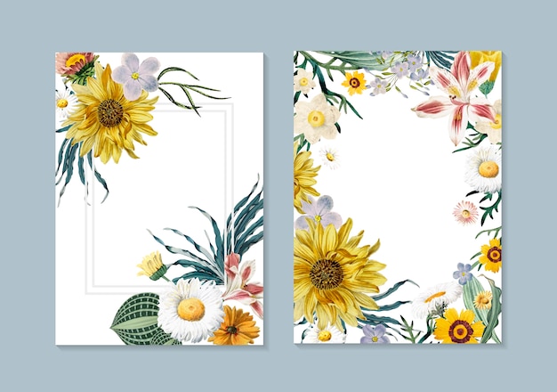 Free vector floral greeting cards