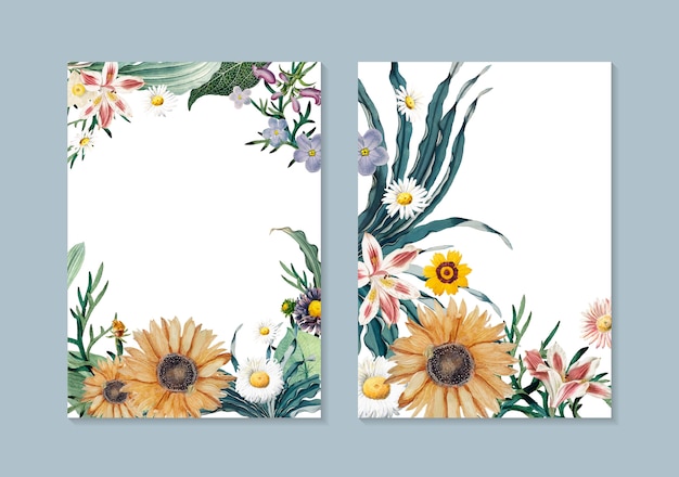 Free vector floral greeting cards