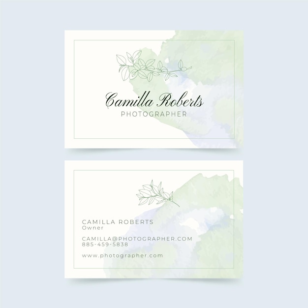 Floral hand drawn business cards template