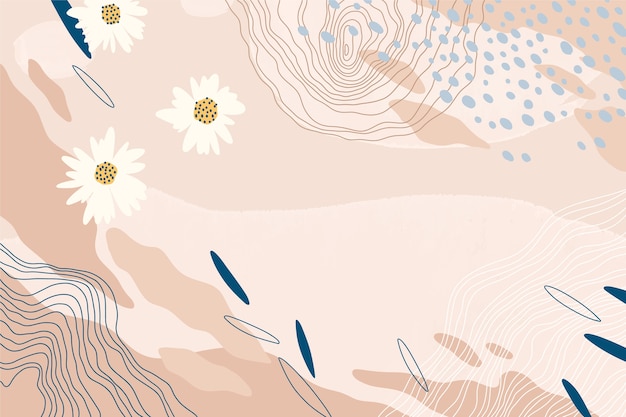 Free Vector floral hand drawn doodle background