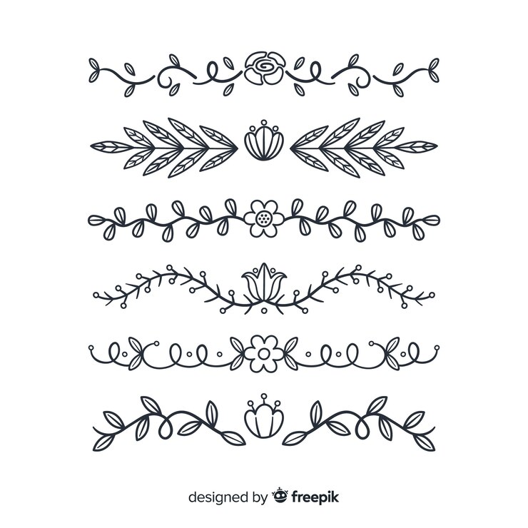 Free Vector floral hand drawn ornament set