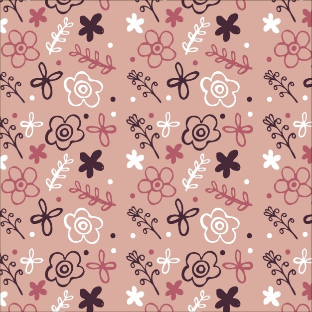 Free vector floral hand drawn pattern