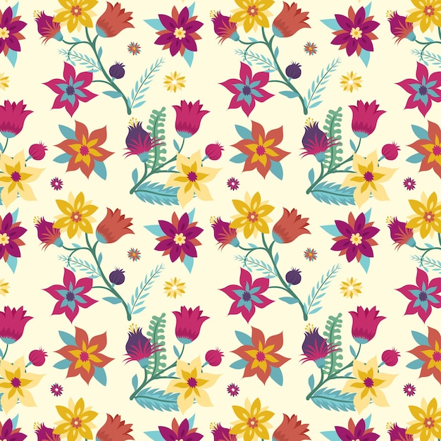 Free vector floral hand painted fabric pattern